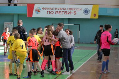 29 Nisan 2017 - Odessa, Ukrayna: rugby ligi odessa maçın özel spor okulu
