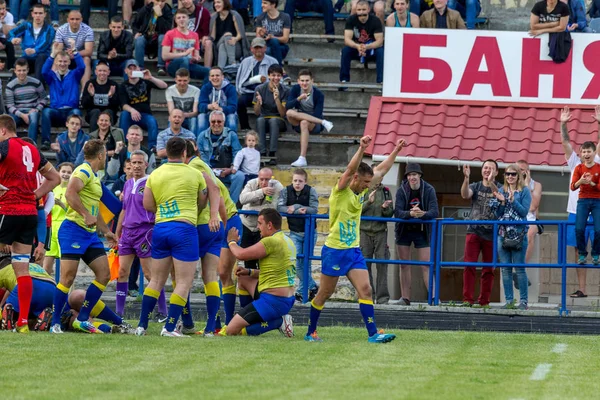 乌克兰奥德萨 欧洲杯橄榄球半决赛 乌克兰和摩尔多瓦队之间的紧张比赛 欧洲杯罗斯杯上的银牌争夺战 伊尔布 — 图库照片