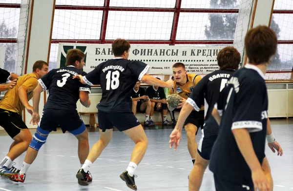 Odessa Ukraine Septembre 2010 Intense Match Handball Émotionnel Amical Entre — Photo