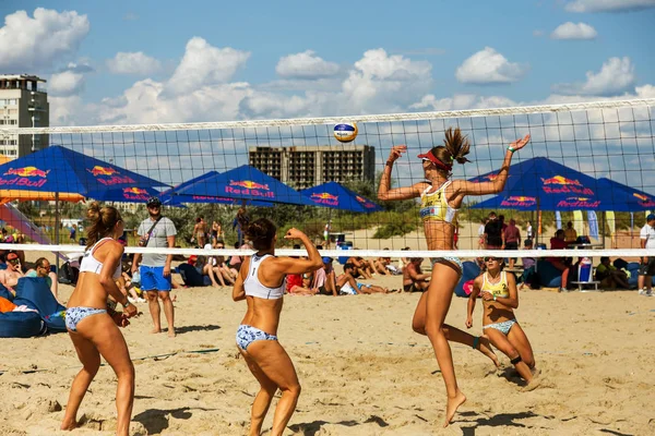 Odessa Ukraina Augusti 2017 Ukrainska Beachvolleyboll Championship Stranden Festivalen Spel — Stockfoto