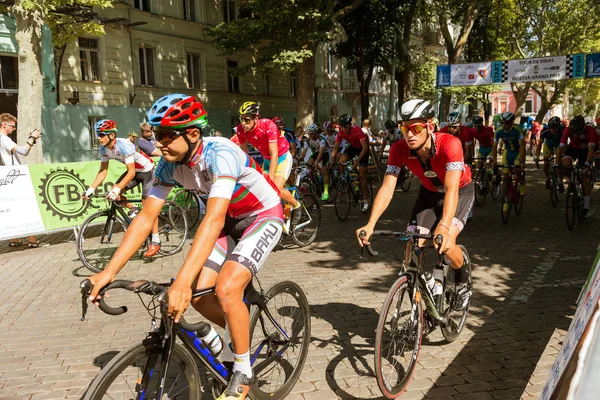 Odessa Ukraine August 2017 Eine Gruppe Von Radfahrern Auf Rennrädern — Stockfoto