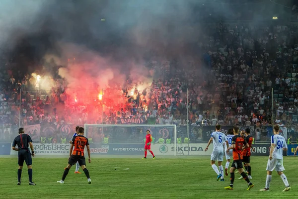 Odessa Oekraïne July2 2018 Fanatieke Fans Tribunes Tijdens Spel Van — Stockfoto