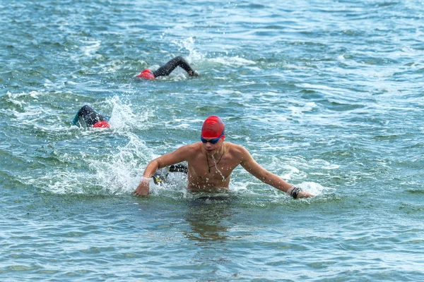 Odessa Ucraina 2018 Oceanman Apriamo Gara Nuoto Mare Aperto Bambini — Foto Stock