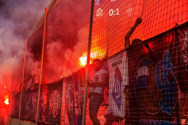 Odessa Ukraine Julho2 2018 Fãs Fanáticos Stands Durante Jogo Rivais — Fotografia de Stock