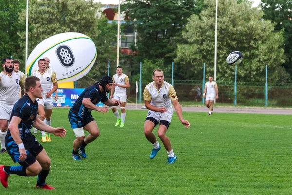 Krasnodar Russia May 2018 Russian Rugby Championship Men Kuban Krasnodar — Stock Photo, Image