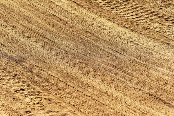 Dusty Road Cycling Track Cyclocross Tracks Tread Bicycle Wheels — Stock Photo, Image