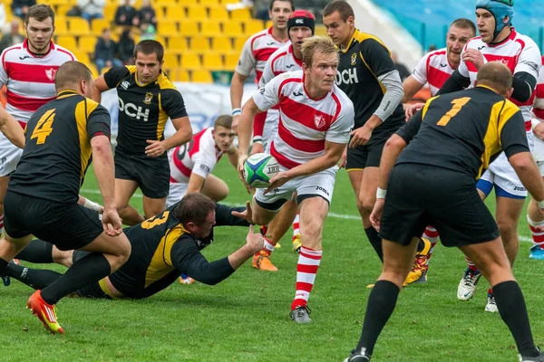 Odessa Ucrania Octubre 2017 Selección Nacional Rugby Odessa Harkov Intensa — Foto de Stock