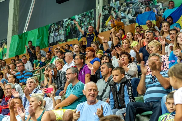 Odessa Ucraina Settembre 2016 Spettatori Tribuna Durante Campionato Europeo Pallavolo — Foto Stock