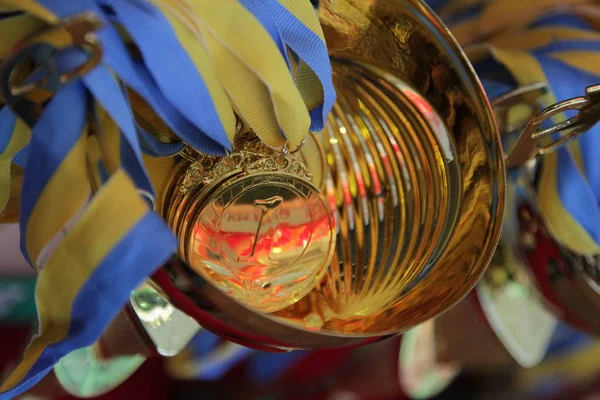 Close Shot Awarding Medals Final Game School Rugby League — Stock Photo, Image