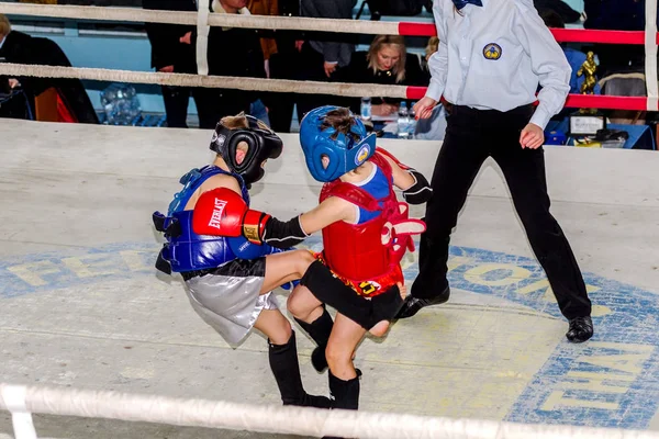 Odessa Ucrania Abril 2015 Copa Ucrania Boxeo Tailandés Entre Niños —  Fotos de Stock