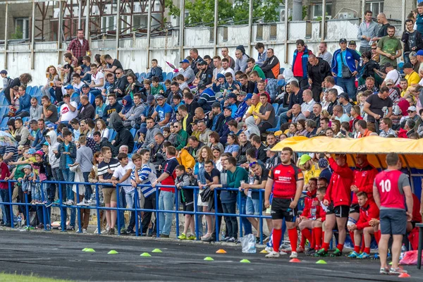 Odessa Ucrânia Sentyabryamaya 2016 Espectadores Fãs Nas Arquibancadas Estádio Durante — Fotografia de Stock