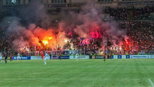 Odessa Ucraina Luglio 2018 Fan Fanatici Stand Durante Gioco Degli — Foto Stock