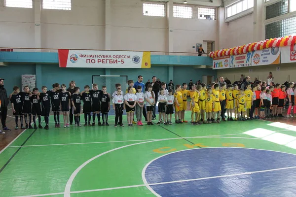 Odessa Ucrânia Abril 2017 Partida Liga Rugby Odessa Escola Especial — Fotografia de Stock