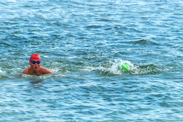 Odessa Ucraina 2018 Oceanman Apriamo Gara Nuoto Mare Aperto Bambini — Foto Stock