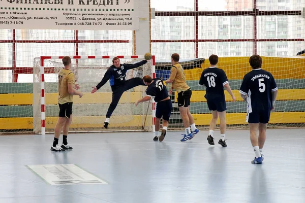 Odessa Ukraine September 2010 Intense Emotional Friendly Handball Match Regional — Stock Photo, Image
