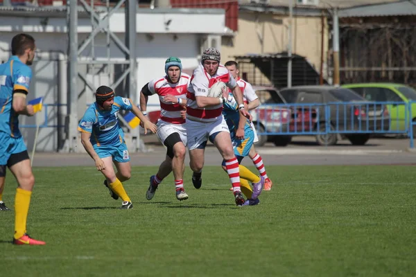 Odessa Ucrania Abril 2018 Partido Internacional Rugby Credo Odessa Lobos — Foto de Stock