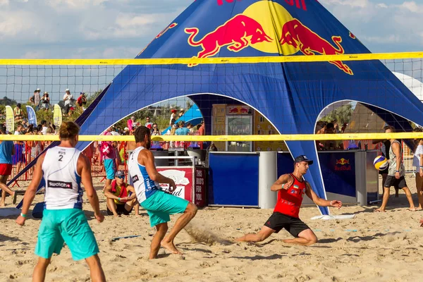 Odessa Ukraine Agosto 2017 Campeonato Ucraniano Voleibol Praia Praia Durante — Fotografia de Stock