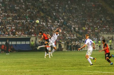 Odessa, Ukrayna - 21 Temmuz 2018. Dinamo Kiev ve Shahtar Donetsk Premier lig liderleri şiddetli ilkeli duygusal maçında Ukrayna Super Kupası maç sırasında