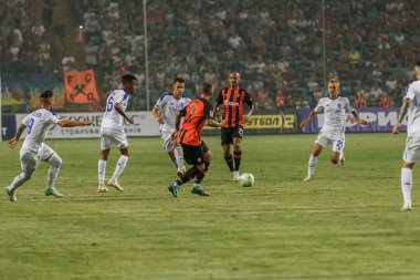 Odessa, Ukrayna - 21 Temmuz 2018. Dinamo Kiev ve Shahtar Donetsk Premier lig liderleri şiddetli ilkeli duygusal maçında Ukrayna Super Kupası maç sırasında