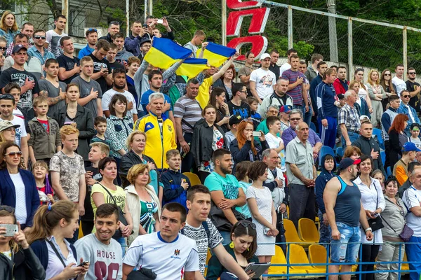 Odessa Ucraina Sentyabryamaya 2016 Spettatori Tifosi Negli Stand Dello Stadio — Foto Stock