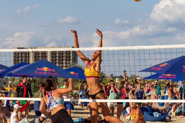 Oděsa Ukrajina Srpna 2017 Ukrajinské Beach Volejbal Mistrovství Pláži Moře — Stock fotografie