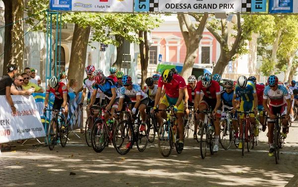 Odessa Ukraine August 2017 Eine Gruppe Von Radfahrern Auf Rennrädern — Stockfoto