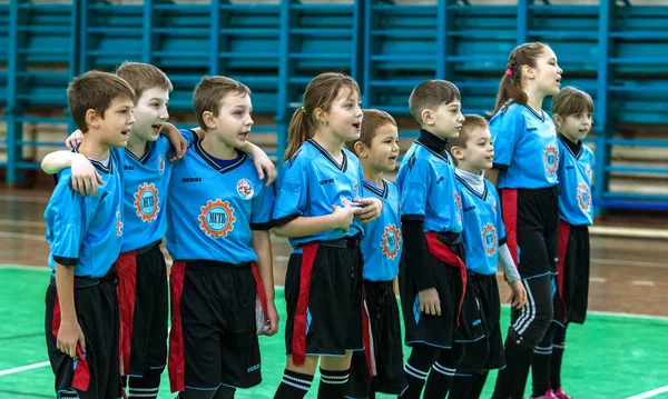 Odessa Ukraine Febr 2018 Crianças Jogam Rugby Durante Jogos Derby — Fotografia de Stock