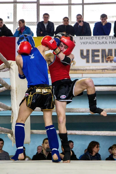 Oděsa Ukrajina Dubna 2015 Mistrovství Ukrajiny Thajský Box Mezi Dětmi — Stock fotografie