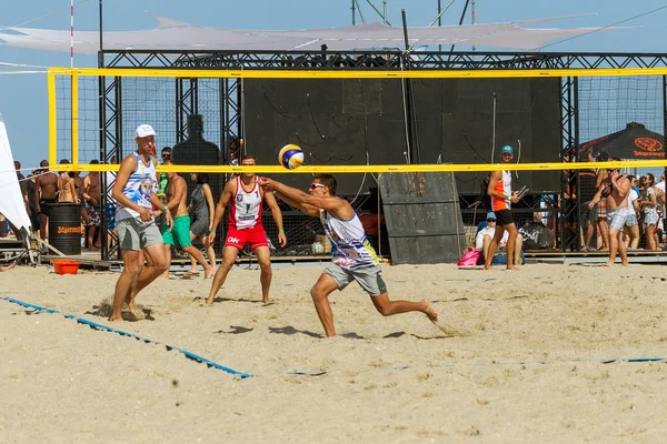 Odessa Ukraine Agosto 2017 Campeonato Ucraniano Voleibol Praia Praia Durante — Fotografia de Stock