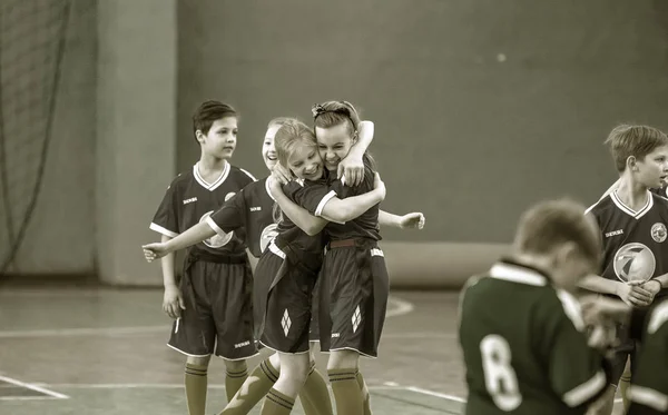 Odessa Ucraina Febbraio 2018 Bambini Giocano Rugby Durante Giochi Derby — Foto Stock