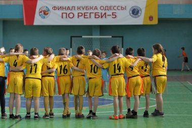 29 Nisan 2017 - Odessa, Ukrayna: rugby ligi odessa maçın özel spor okulu