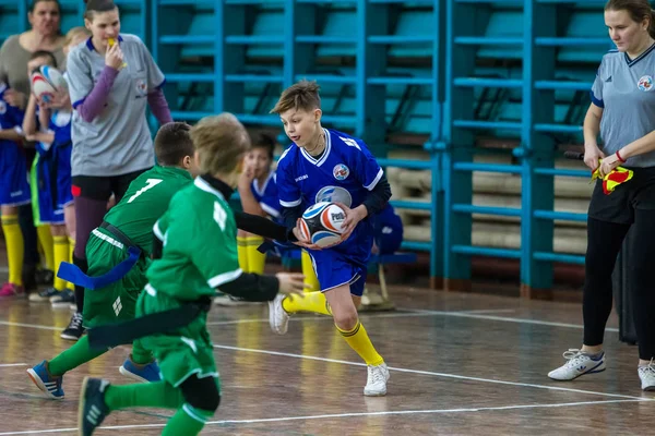 Odessa Ukraine Febr 2018 Crianças Jogam Rugby Durante Jogos Derby — Fotografia de Stock