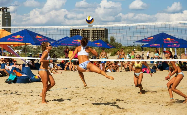 Odessa Ukraina Augusti 2017 Ukrainska Beachvolleyboll Championship Stranden Festivalen Spel — Stockfoto