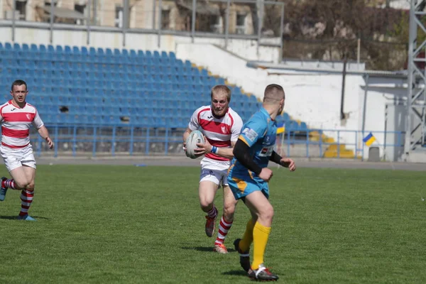 Odessa Ucrania Abril 2018 Partido Internacional Rugby Credo Odessa Lobos — Foto de Stock