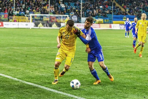 Odessa Ukraine Março 2016 Jogo Amistoso Entre Seleção Nacional Futebol — Fotografia de Stock