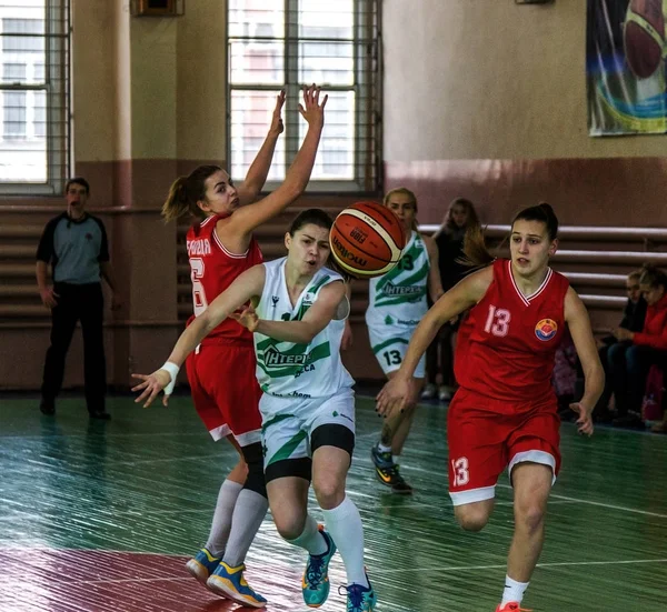 Odessa Ukraine March 2016 Women Basketball Tense Derby Game Kamanda — Stock Photo, Image