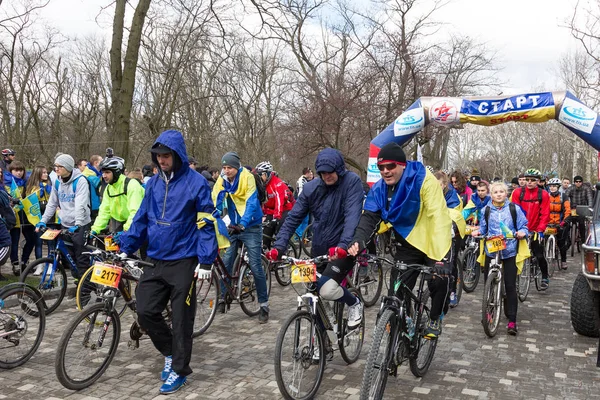 Odessa Ukraine April 2015 Das Traditionelle Patriotische Massenradrennen Durch Die — Stockfoto