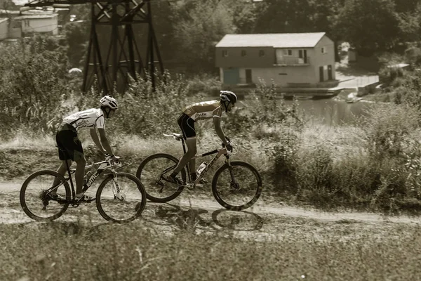 Одесса Украина Августа 2018 Года Спортсмены Спортивных Велосипедах Соревнуются Горной — стоковое фото