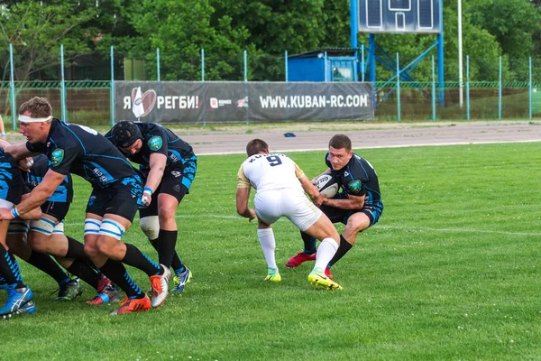 Krasnodar Rusia Mai 2018 Campionatul Rus Rugby Rândul Bărbaților Kuban — Fotografie, imagine de stoc