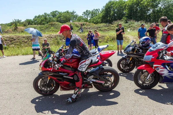Οδησσός Ουκρανία Ιουνίου 2018 Αγώνων Μοτοσικλέτας Δυναμική Και Ρεαλιστική Αγωνιστικών — Φωτογραφία Αρχείου