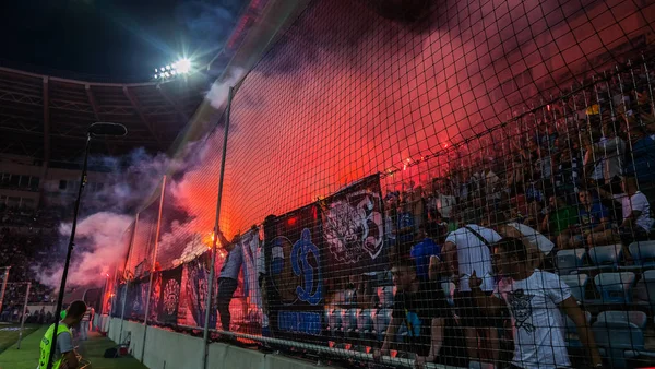 Odessa Oekraïne July2 2018 Fanatieke Fans Tribunes Tijdens Spel Van — Stockfoto