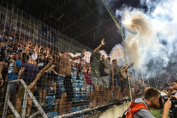 Odessa Ucrania July2 2018 Aficionados Fanáticos Stands Durante Juego Rivales — Foto de Stock