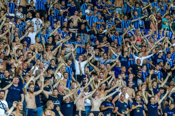 Odessa Ucrania Agosto 2018 Los Aficionados Fútbol Emocional Apoyan Equipo — Foto de Stock