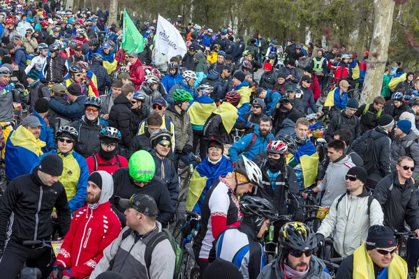 Odessa Ukraine April 2015 Das Traditionelle Patriotische Massenradrennen Durch Die — Stockfoto