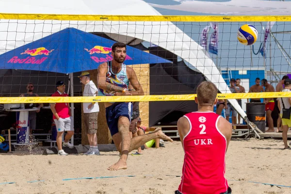 Oděsa Ukrajina Srpna 2017 Ukrajinské Beach Volejbal Mistrovství Pláži Moře — Stock fotografie