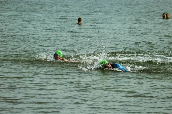 Odessa Ukrajna 2018 Szeptember Oceanman Nyílt Vízben Úszni Versenyek Odesszában — Stock Fotó