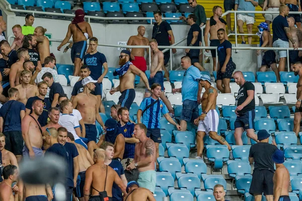 Odessa Ukraine August 2018 Emotional Football Fans Support Team Stadium — Stock Photo, Image