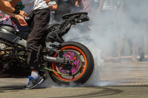 Odessa Ukrayna Haziran 2018 Otomobil Fuarı Aşırı Hileler Motosiklet Üzerinde — Stok fotoğraf