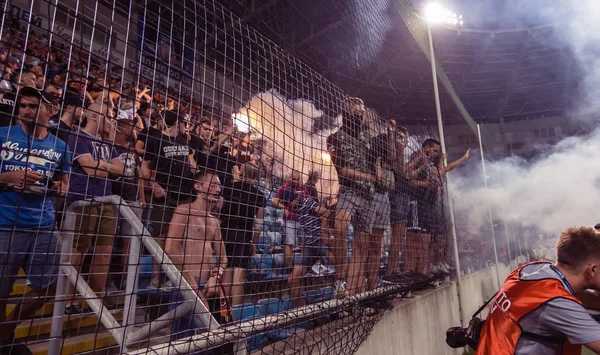 Odessa Oekraïne July2 2018 Fanatieke Fans Tribunes Tijdens Spel Van — Stockfoto