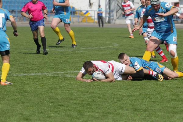 Odessa Ukraina Kwietnia 2018 Międzynarodowej Rugby Mecz Credo Odessa White — Zdjęcie stockowe